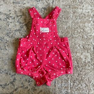 Carter’s red polka dot cotton overalls